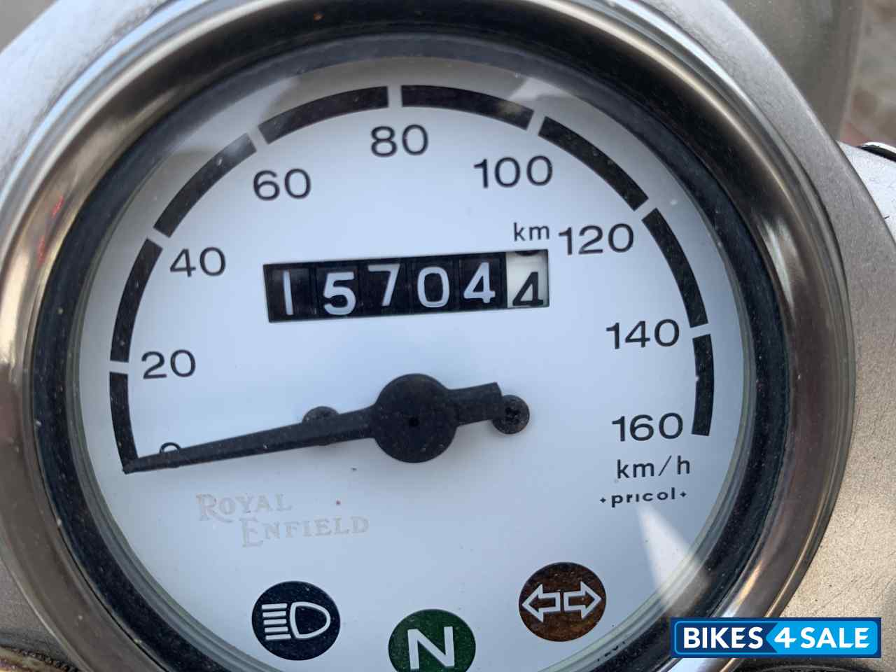 Silver Royal Enfield Bullet Electra