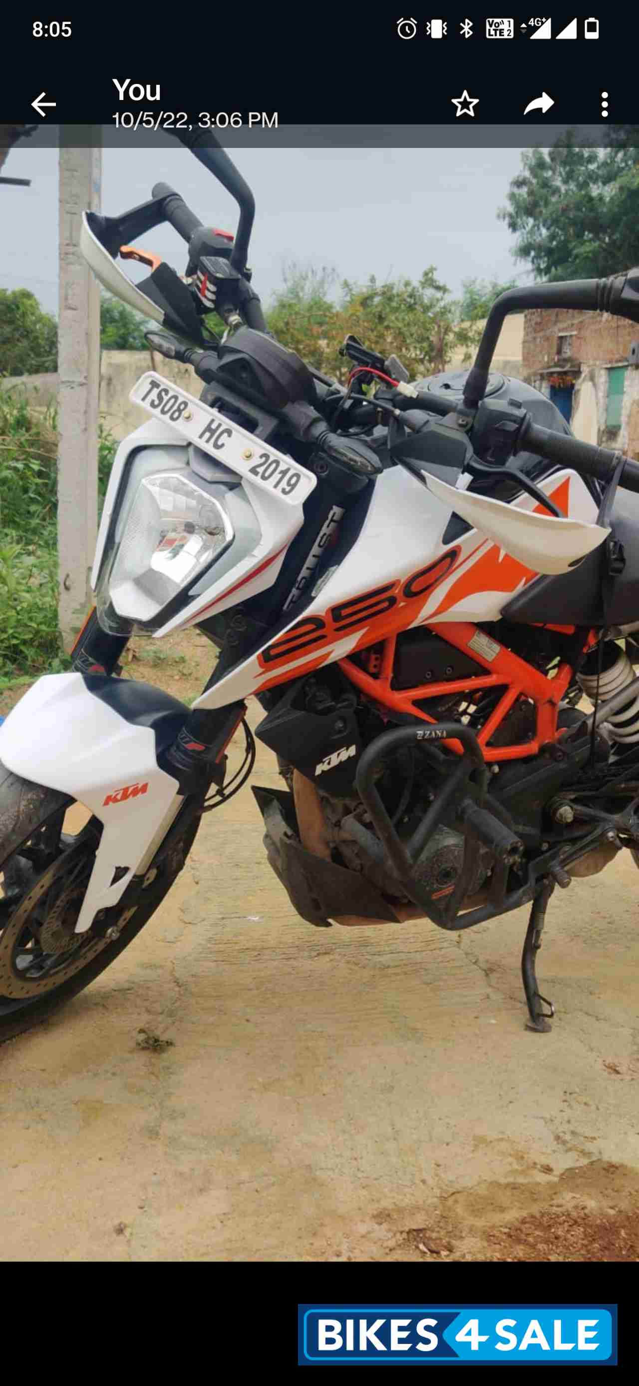 White KTM Duke 250