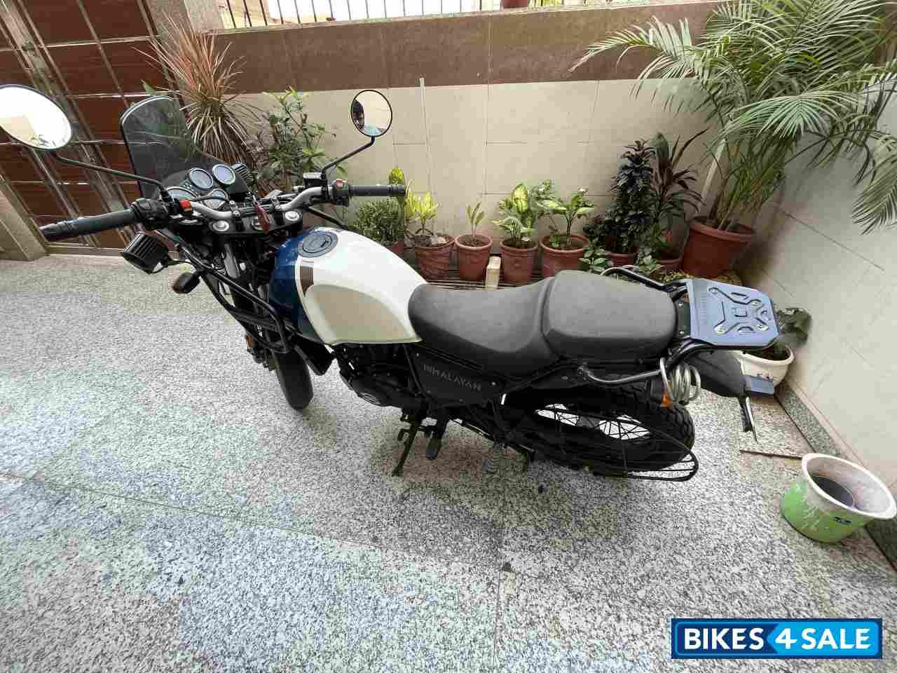 White & Blue Royal Enfield Himalayan BS VI