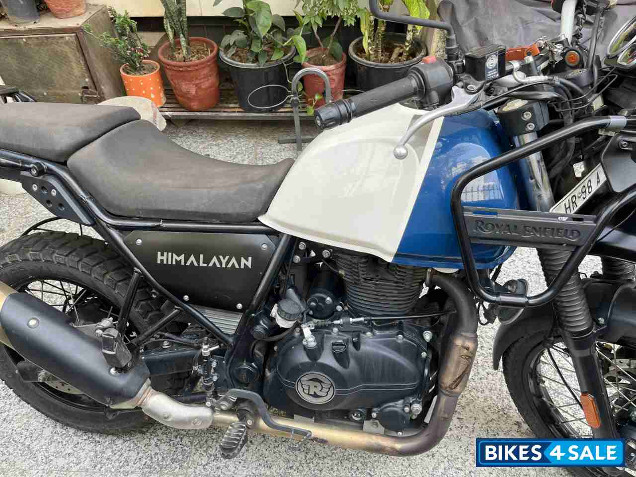 White & Blue Royal Enfield Himalayan BS VI
