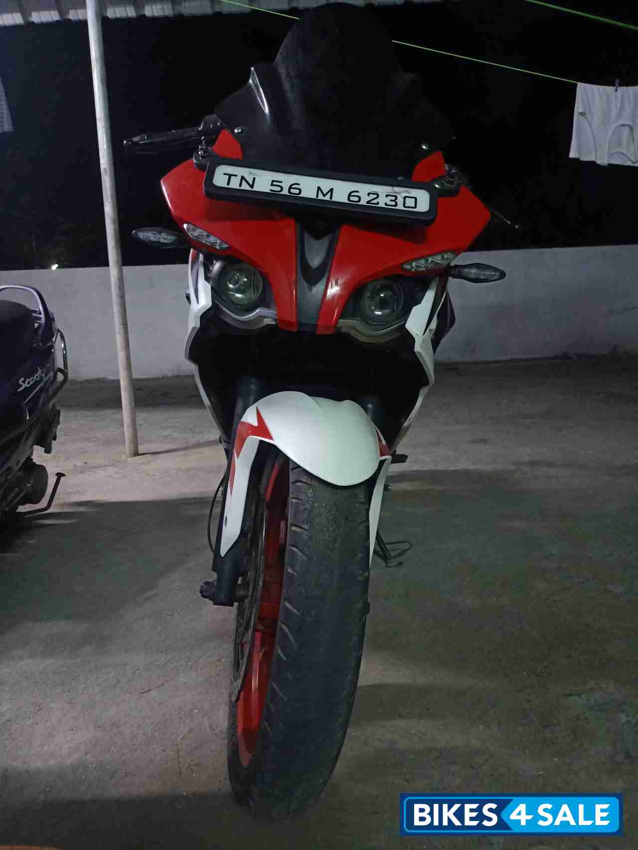 Red With White Bajaj Pulsar RS 200 ABS