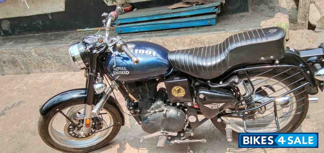 Blue And Black Royal Enfield Bullet 350