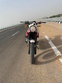 White & Red Royal Enfield Scram 411