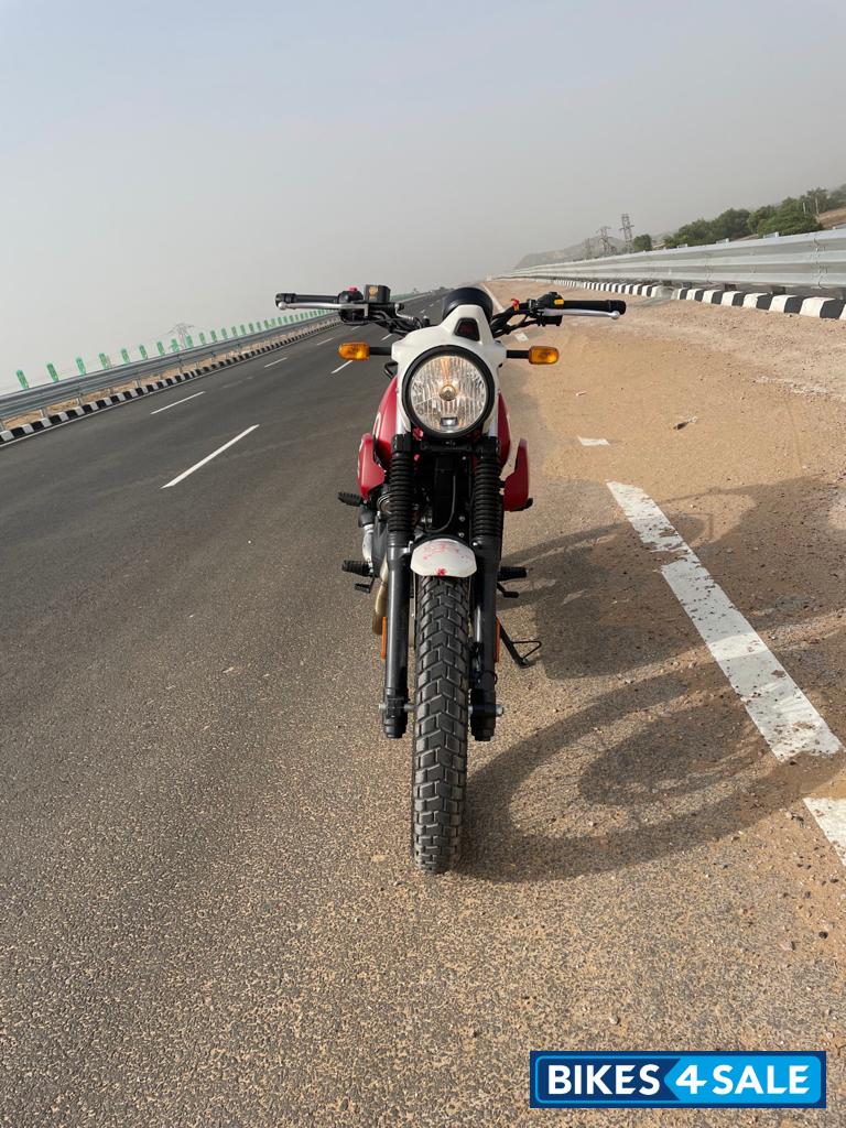 White & Red Royal Enfield Scram 411