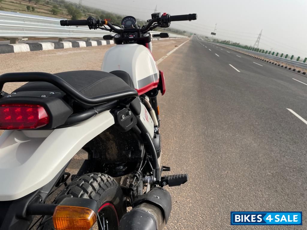 White & Red Royal Enfield Scram 411