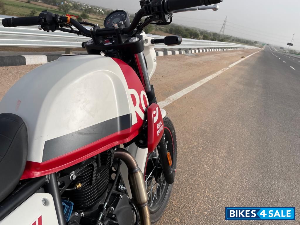 White & Red Royal Enfield Scram 411