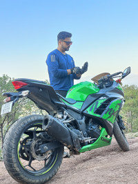 Green And Black Kawasaki Ninja 300R