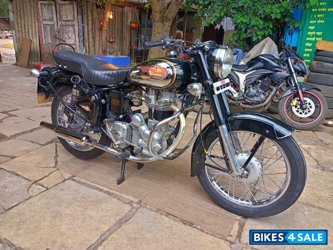 Black And Silver Chrome Royal Enfield Bullet 350