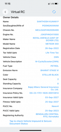 Stellar Black Royal Enfield Meteor 350 Stellar