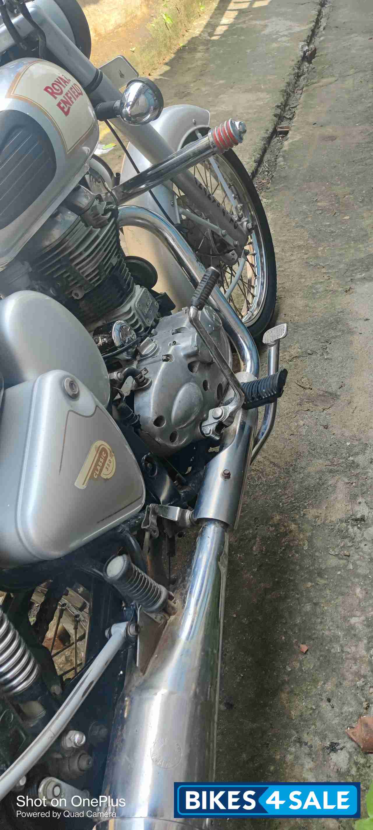 Silver Royal Enfield Bullet Standard 350