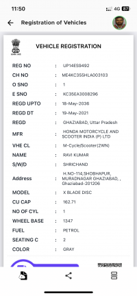Matel Honda XBlade BS6