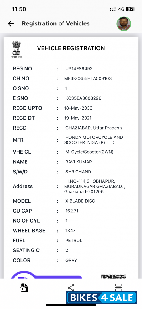 Matel Honda XBlade BS6