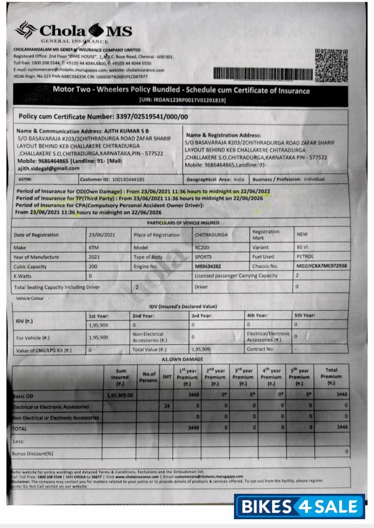 Dark Galvono KTM RC 200