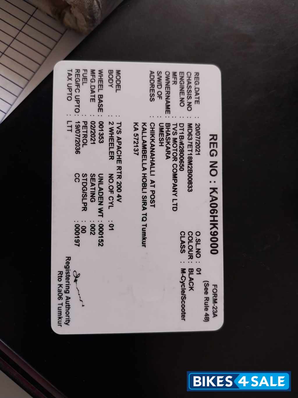 Black N Red TVS Apache RTR 200 4V ABS