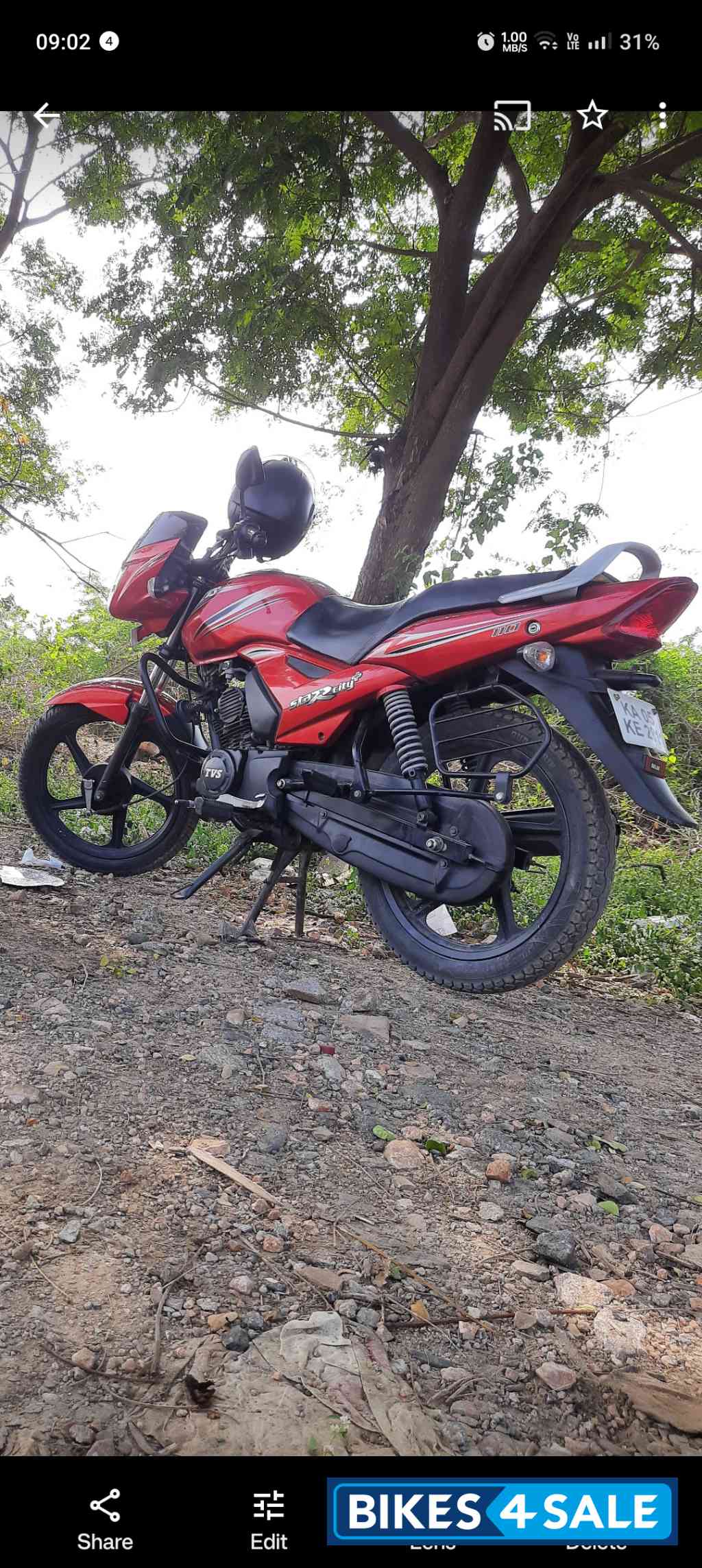 Red TVS Star City Plus BS VI