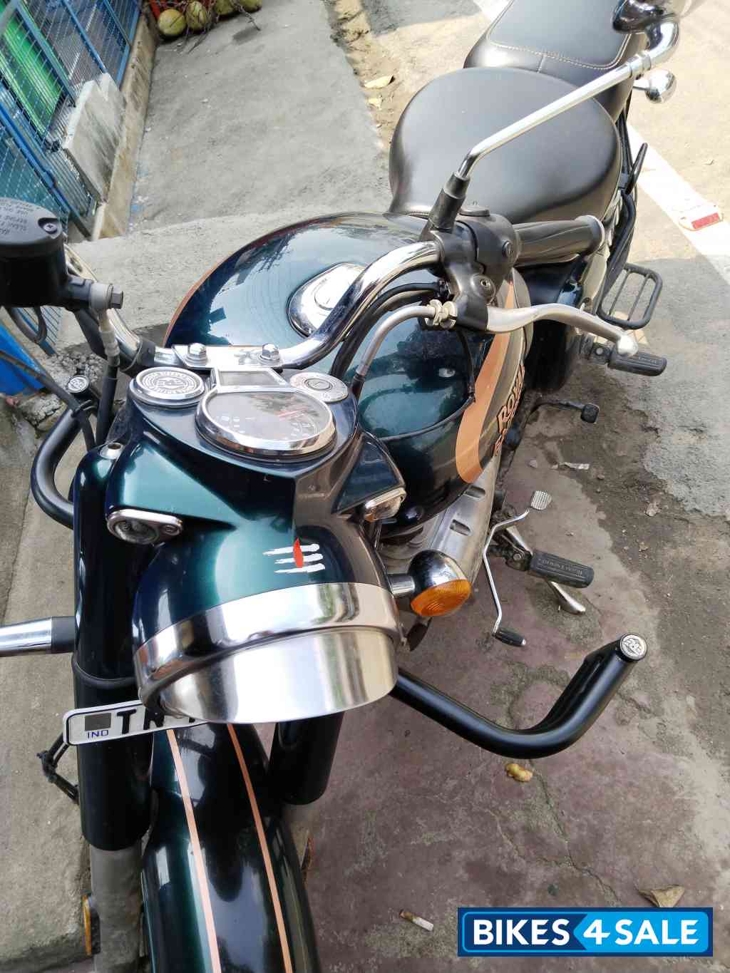 Dark Green Registration Number Royal Enfield Classic 350