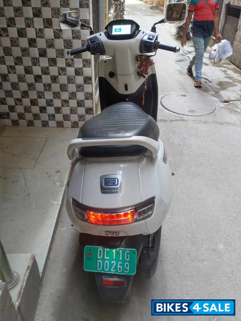 Pearl White TVS iQube Electric