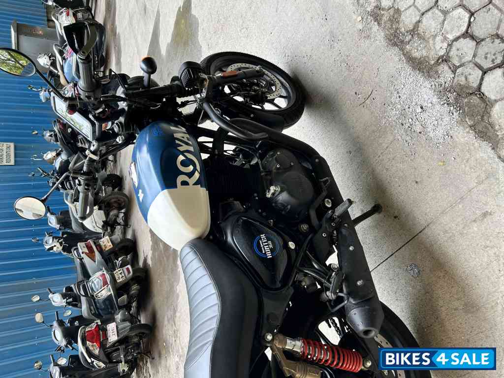 Blue Royal Enfield Hunter 350 Metro