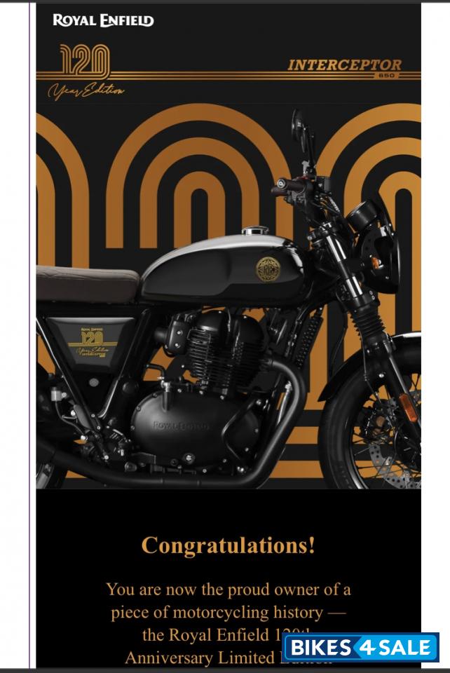 Black Chrome Royal Enfield Interceptor 650 120th Year Anniversary Edition