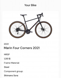 Black Matt Finish Bicycle  Marin Four Corners