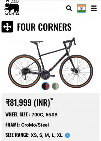 Black Matt Finish Bicycle  Marin Four Corners