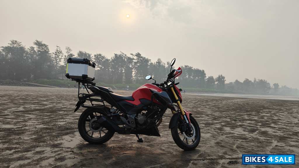 Red And Black Honda CB300F Deluxe Pro