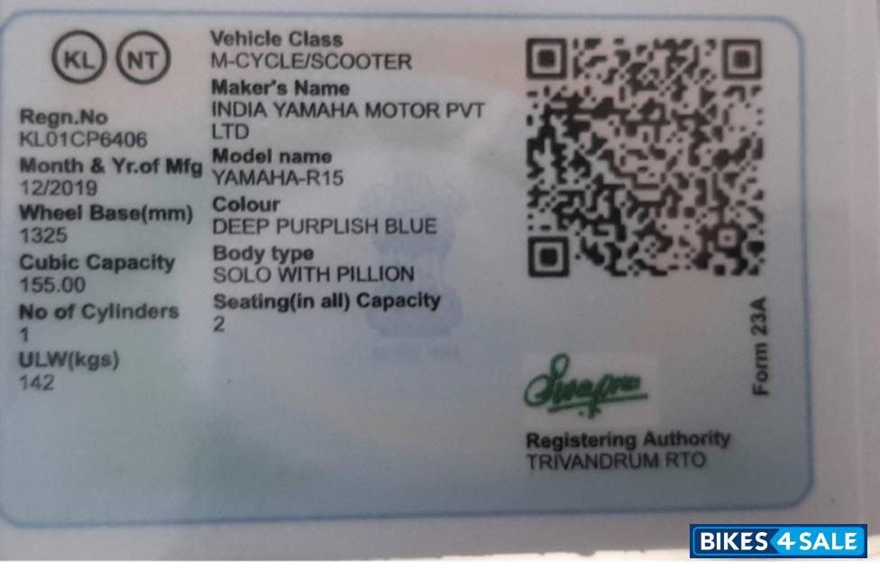 Yamaha YZF R15 V3 BS6