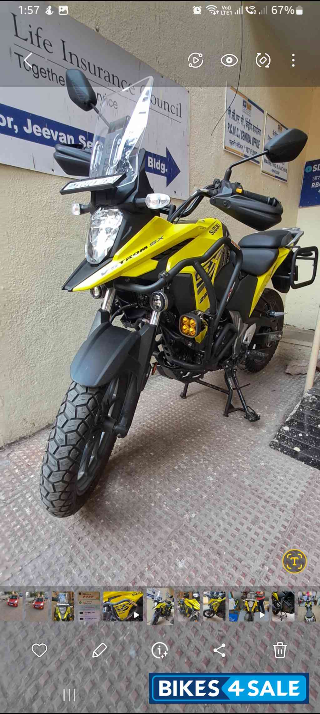 Yellow Suzuki V-Strom 250