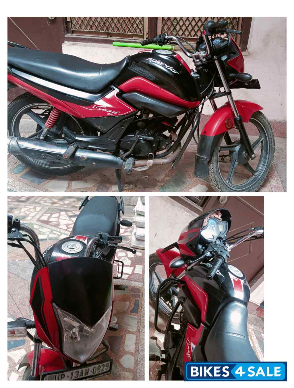 Black And Red Hero Splendor iSmart 110