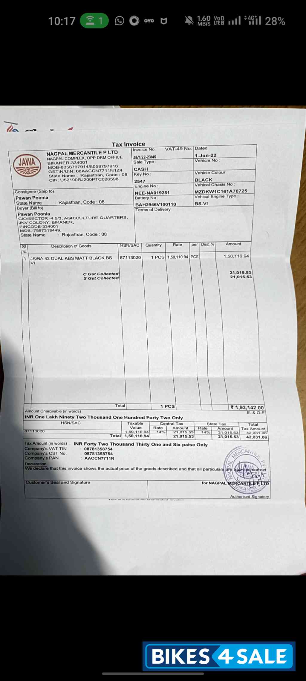 Jawa 42 Dual Channel ABS AllStar Black