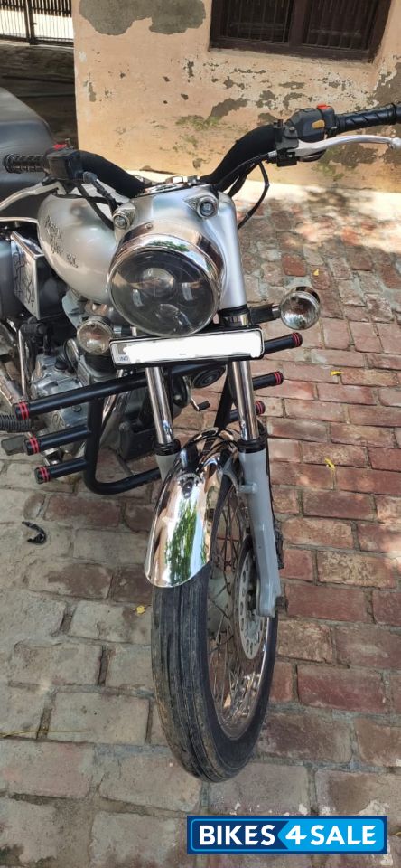 Silver Royal Enfield Bullet Electra