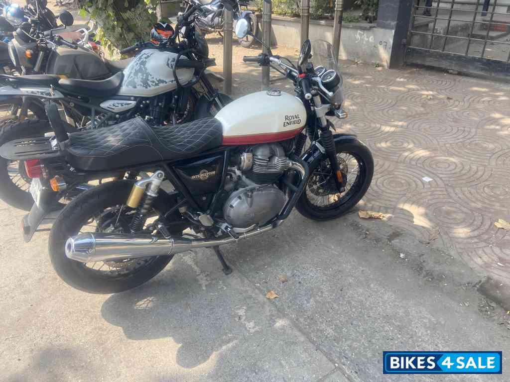 White,red Royal Enfield Interceptor 650 Twin