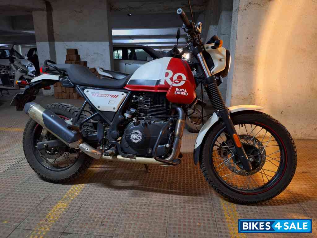 White And Red Royal Enfield Scram 411