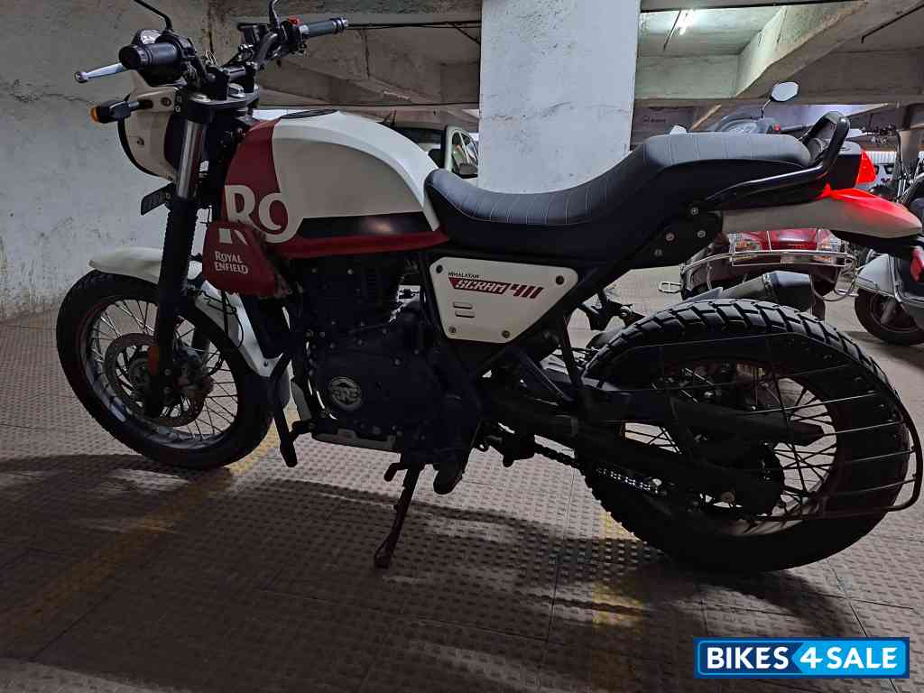 White And Red Royal Enfield Scram 411