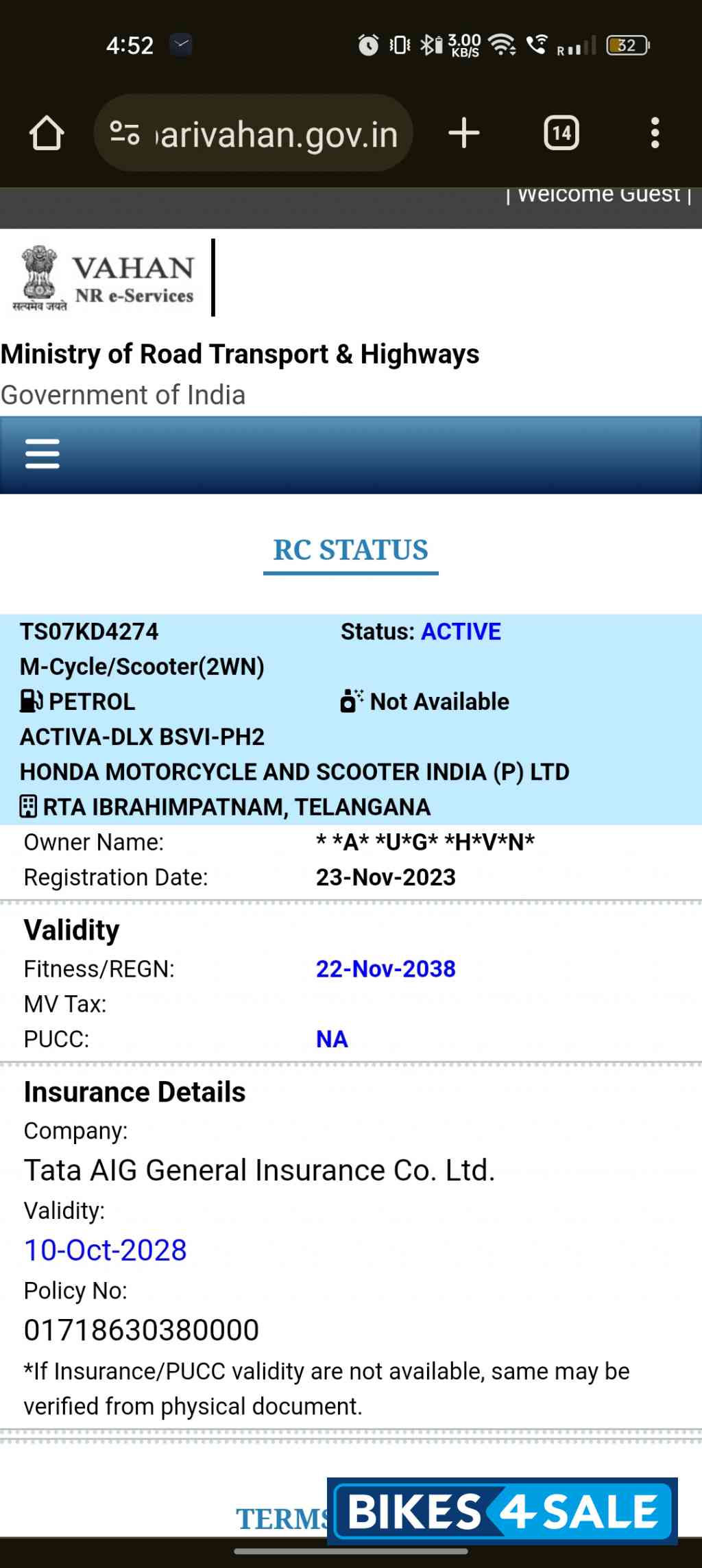 Navy Blue Honda Activa DLX Limited Edition