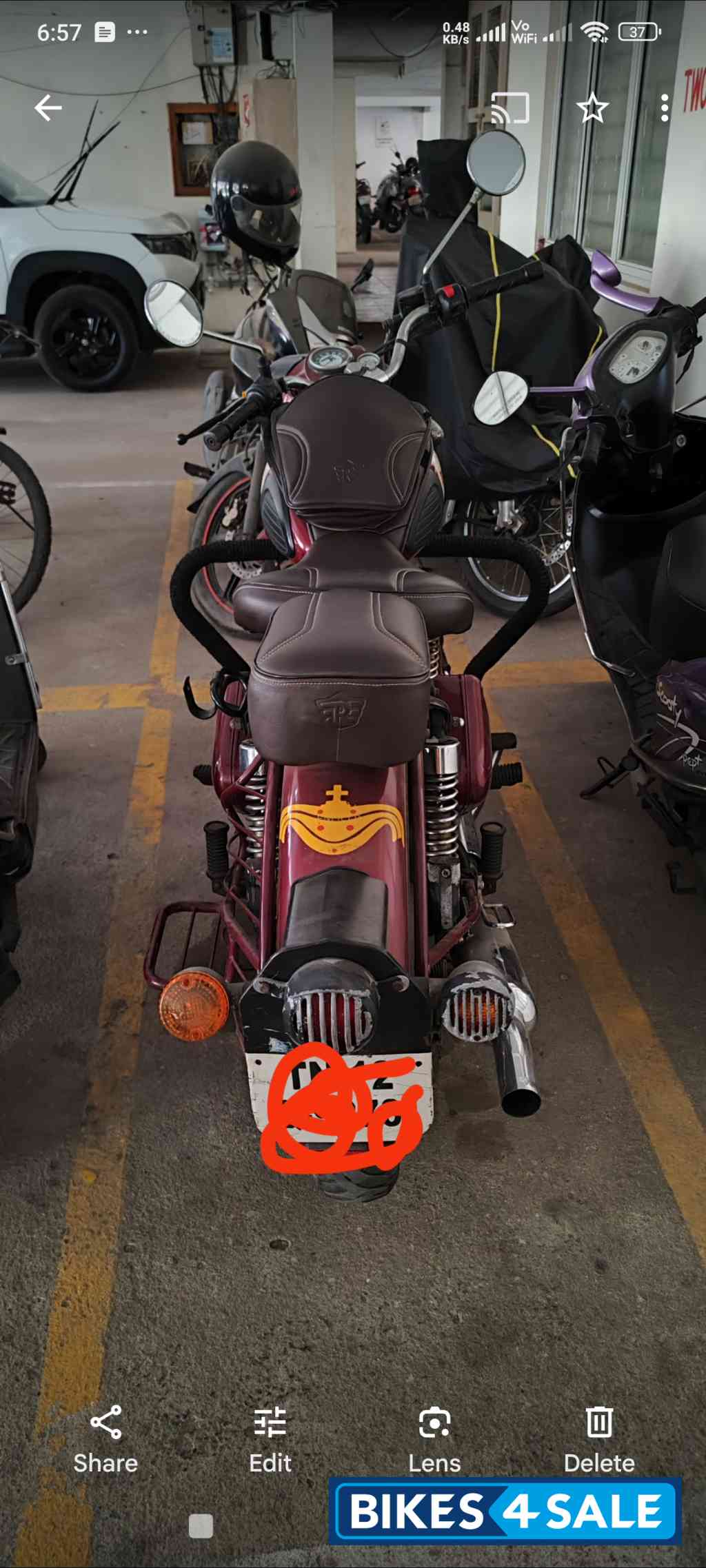 Maroon Royal Enfield Classic 350