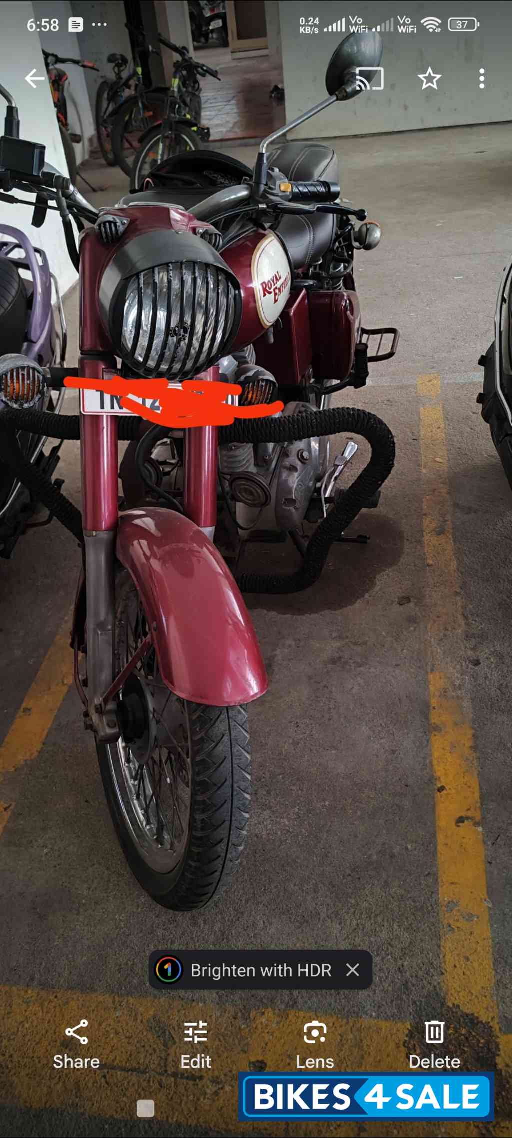 Maroon Royal Enfield Classic 350