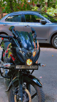 Black And Red Bajaj Pulsar 180F Neon