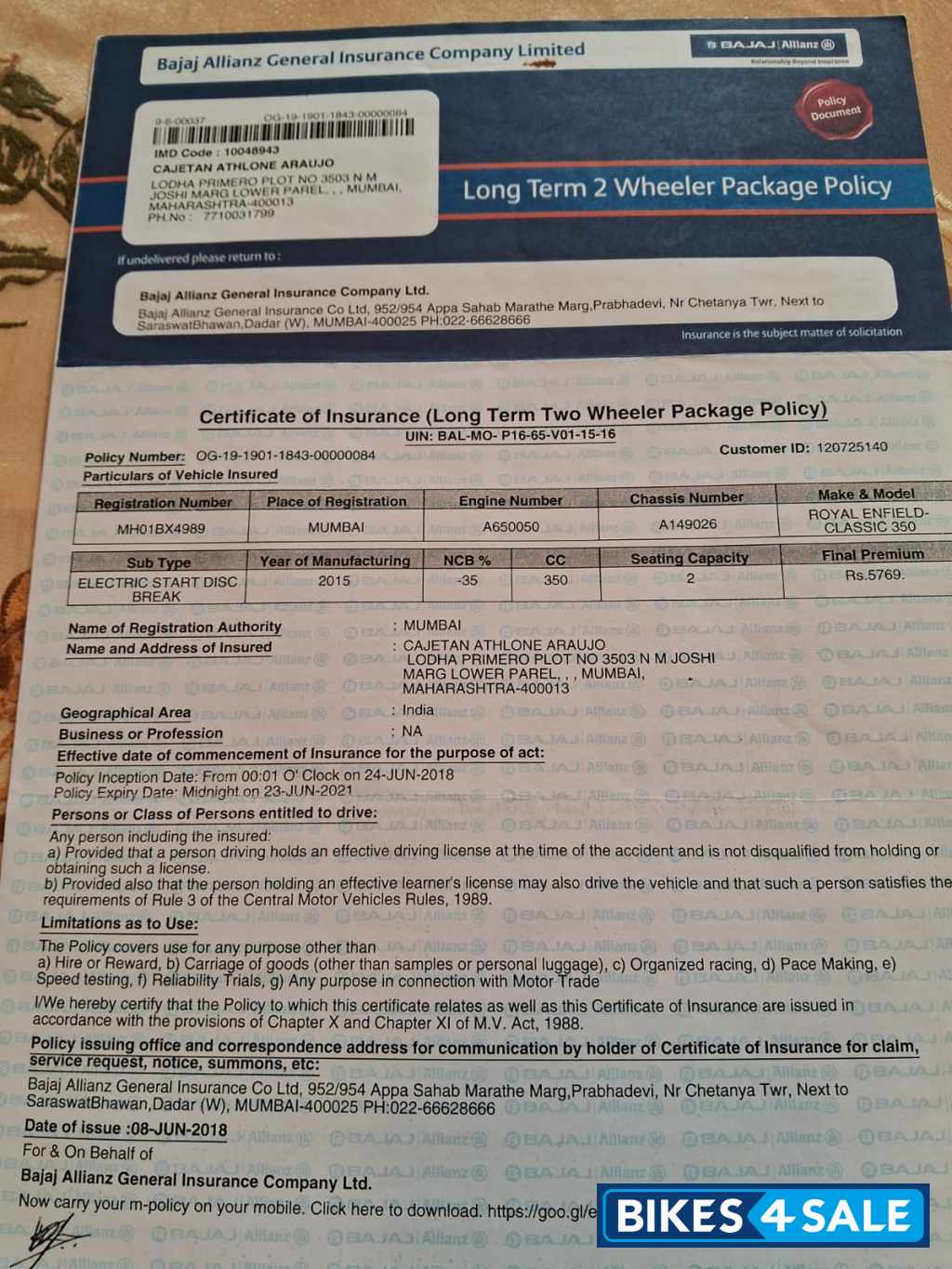 Black Royal Enfield Bullet Standard 350