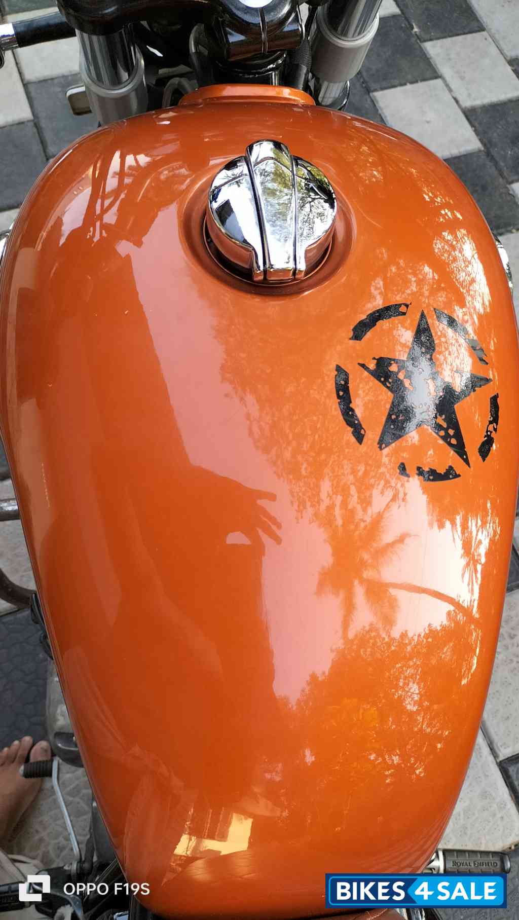 Orange Crash Royal Enfield Interceptor 650 Twin