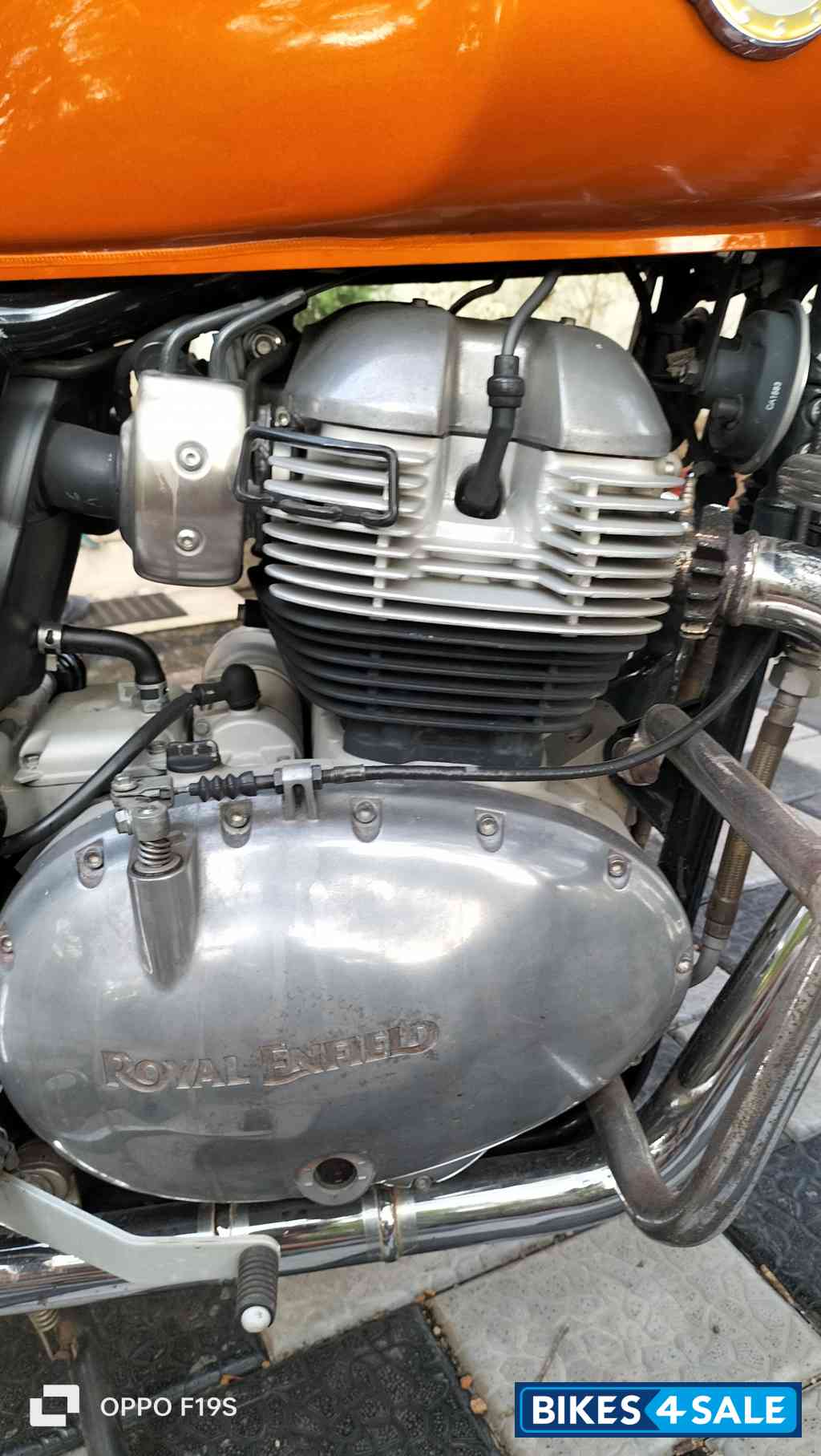 Orange Crash Royal Enfield Interceptor 650 Twin