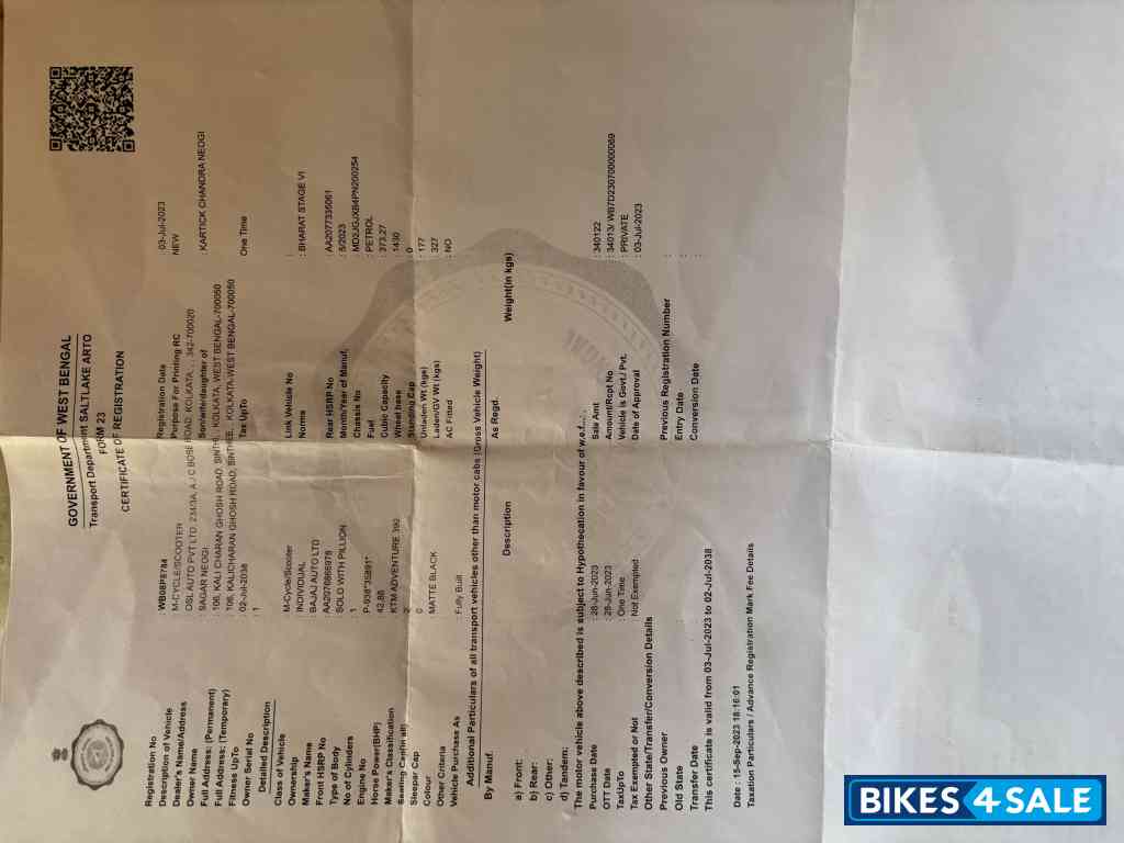 Black-grey-orange KTM 390 Adventure 2023