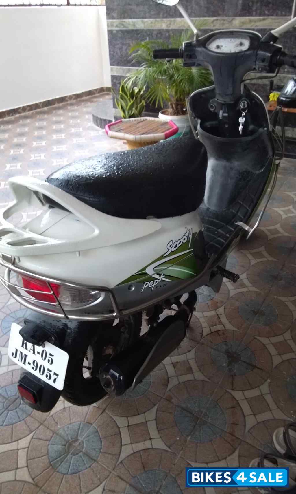 White Green TVS Scooty Pep
