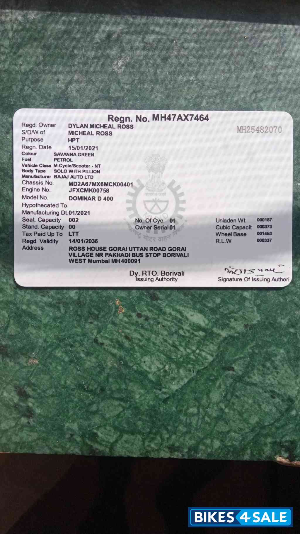 Green Bajaj 2021 Dominar 400