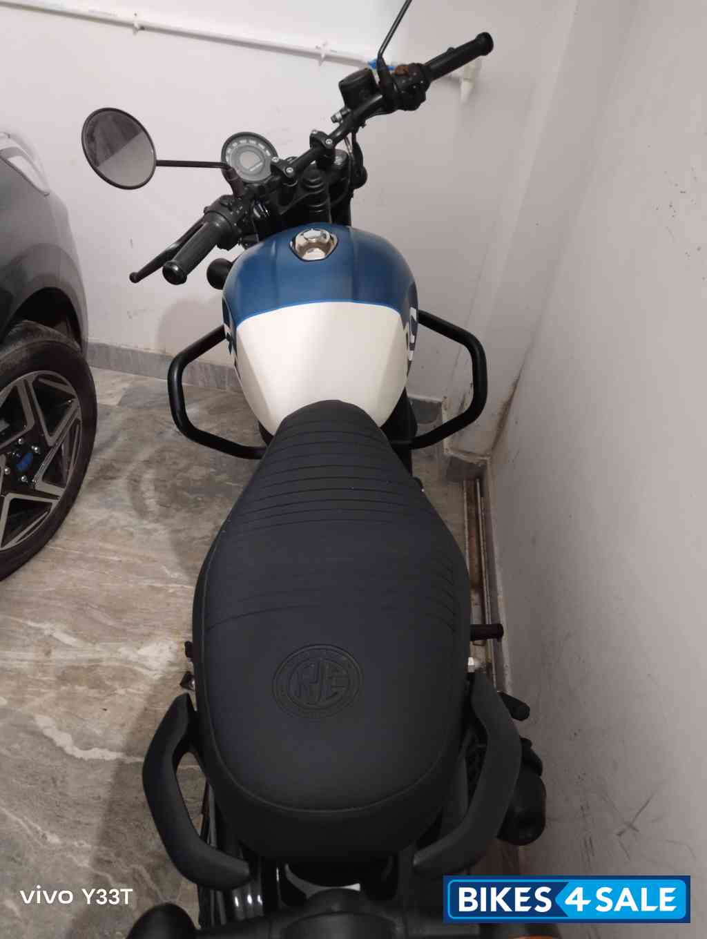 Blue Royal Enfield Hunter 350 Metro