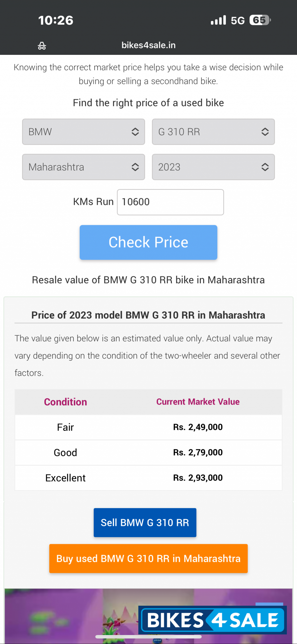 Polar White BMW G 310 RR