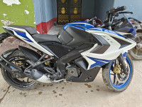 White Blue Bajaj Pulsar RS 200 ABS