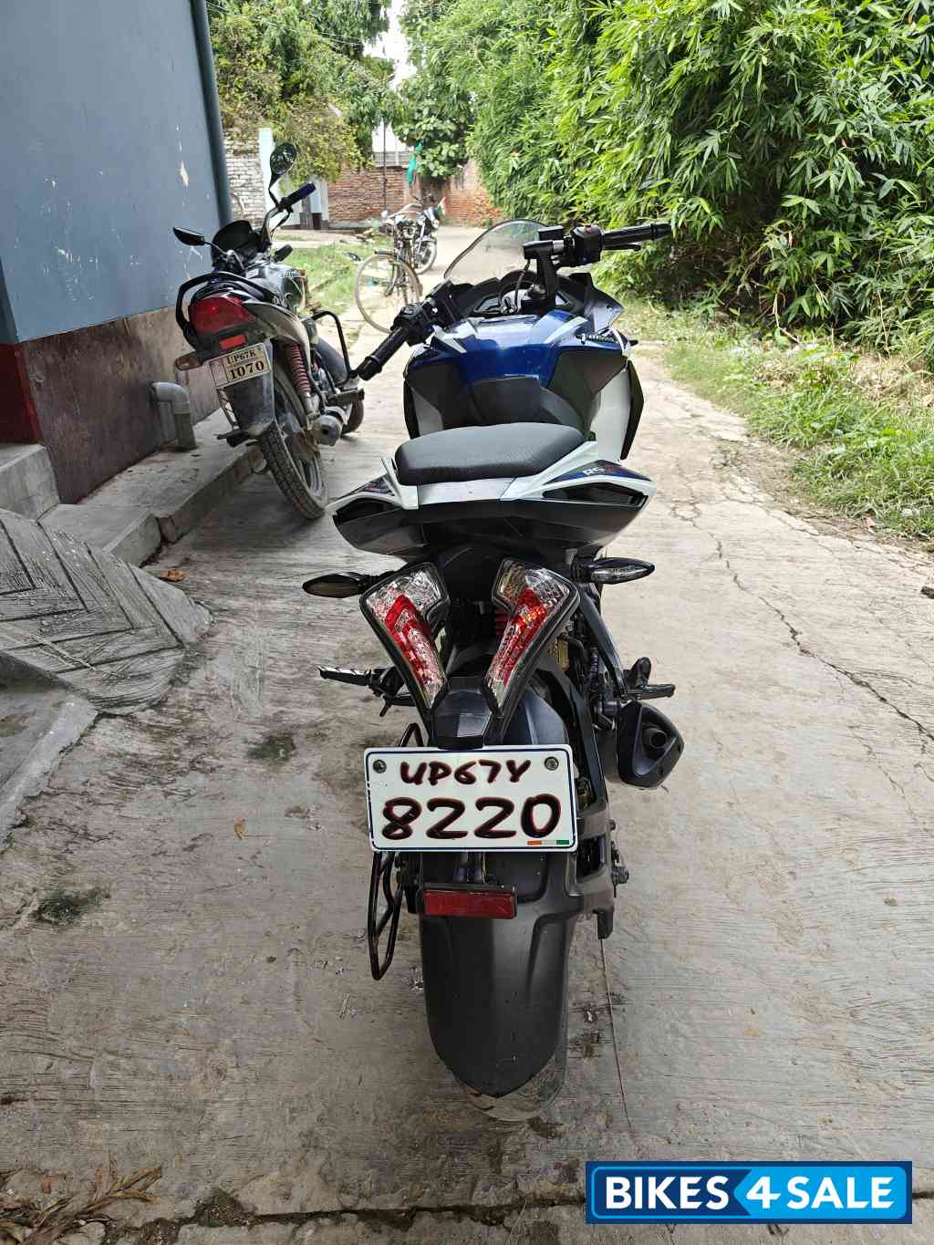 White Blue Bajaj Pulsar RS 200 ABS