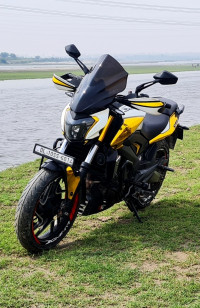 White Bajaj Dominar 400 Disc