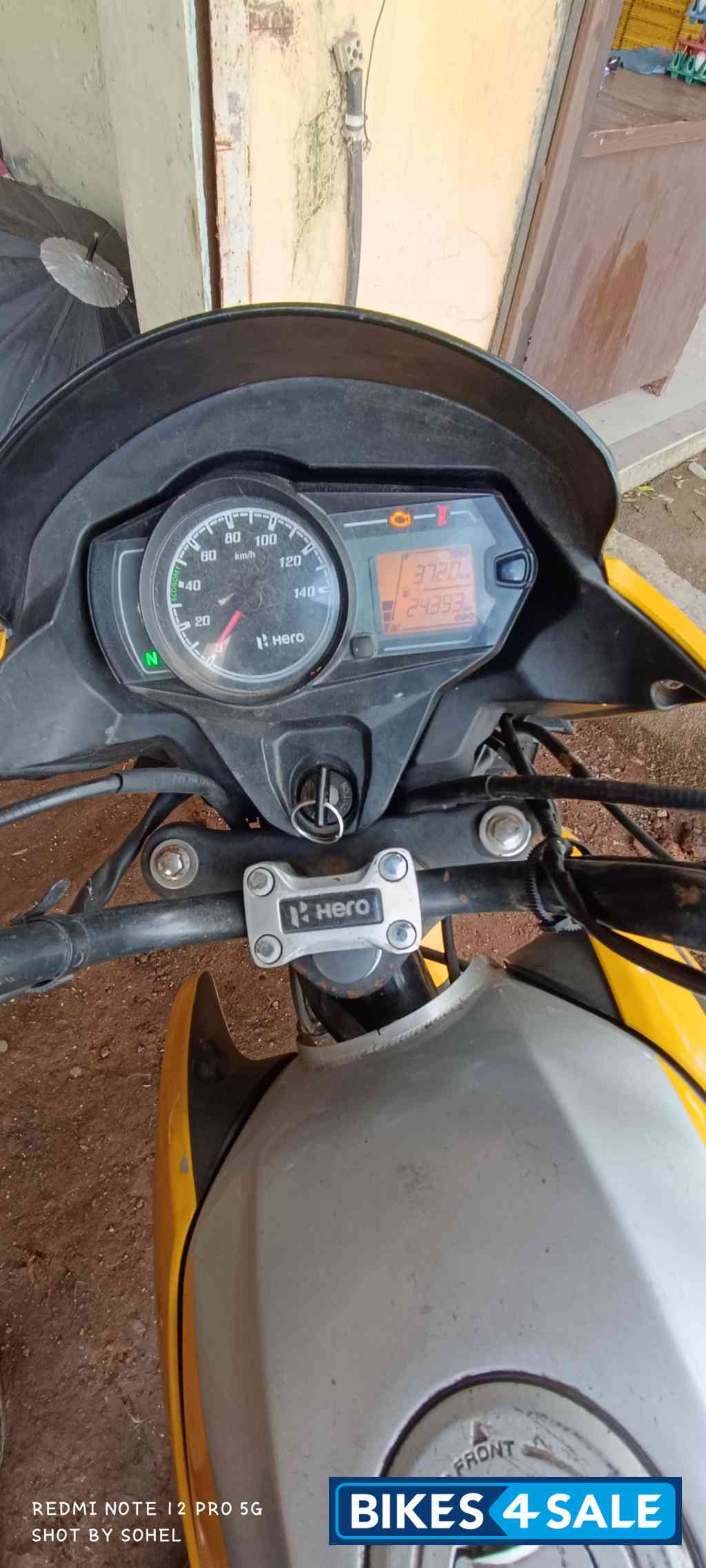 Yellow And Silver Hero Passion Pro BS6